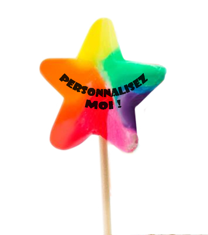 Sucette etoile arc en ciel personnalisée-gourmandises.decors-fins.com