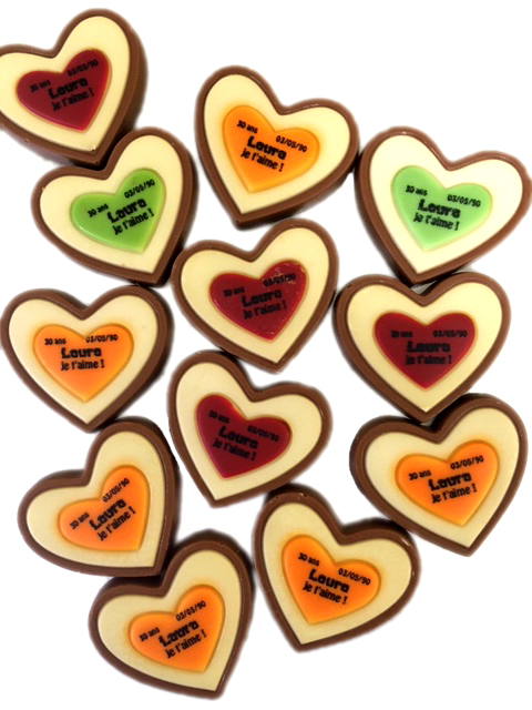 Chocolat personnalisé je t'aime | gourmandises.decors-fins.com