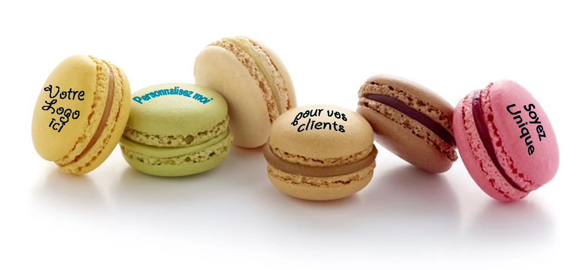 Macarons personnalisés x 12, assortiment de parfums